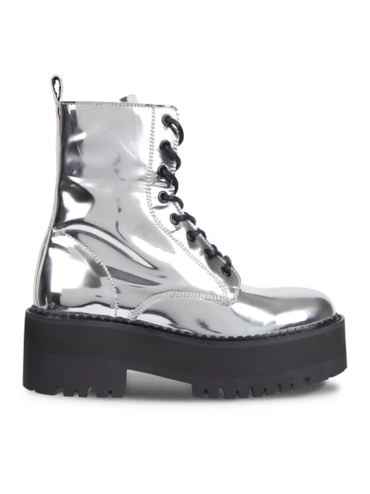 Zdjęcie produktu Botki Tommy Jeans Tjw Flatform Zip Up Metallic EN0EN02403 Szary