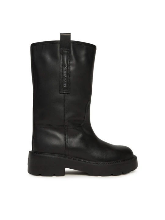 Zdjęcie produktu Botki Tommy Jeans Tjw Leather Mid Tubular Boot EN0EN02834 Czarny