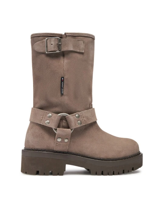 Zdjęcie produktu Botki Tommy Jeans Tjw Urban Biker Boot Suede EN0EN02729 Szary