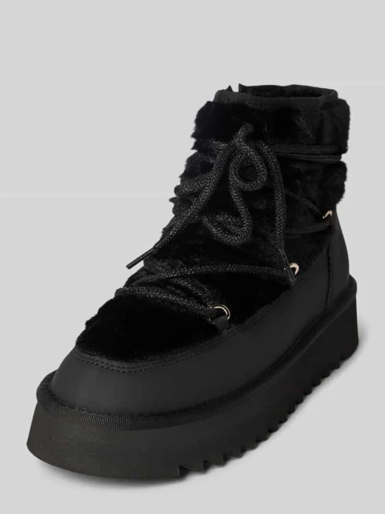 Zdjęcie produktu Botki w stylu futra tkanym wyglądem Tamaris Czarny