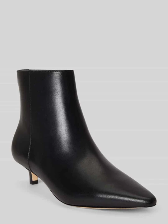 Zdjęcie produktu Botki z naturalnej skóry z niską szpilką Lauren Ralph Lauren Czarny