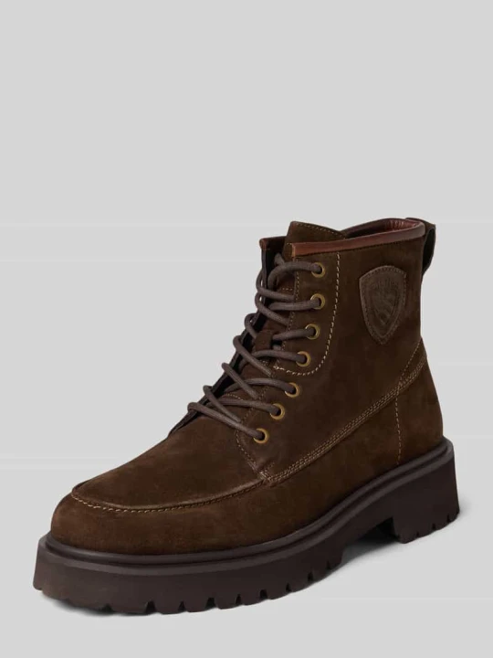 Zdjęcie produktu Botki ze skóry z zamkiem błyskawicznym Model 'Buxton' Blauer Usa Ciemnobrązowy