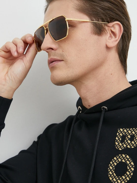 Zdjęcie produktu Bottega Veneta okulary przeciwsłoneczne złoty