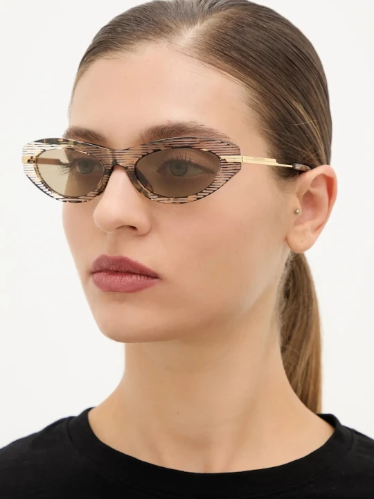 Zdjęcie produktu Bottega Veneta okulary przeciwsłoneczne złoty
