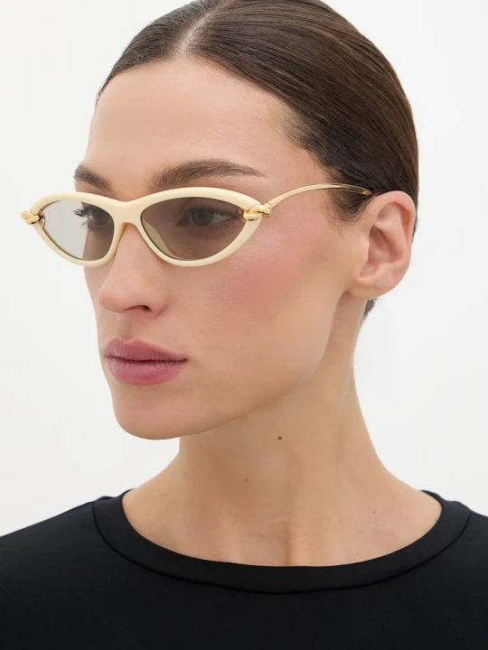 Zdjęcie produktu Bottega Veneta okulary przeciwsłoneczne damskie złoty