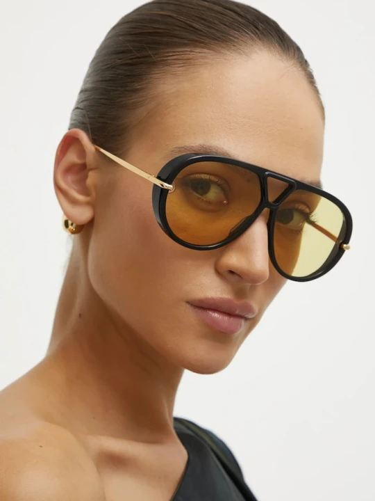 Zdjęcie produktu Bottega Veneta okulary przeciwsłoneczne pilotki damskie czarny