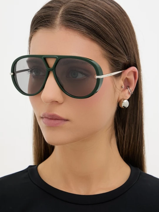 Zdjęcie produktu Bottega Veneta okulary przeciwsłoneczne pilotki damskie zielony