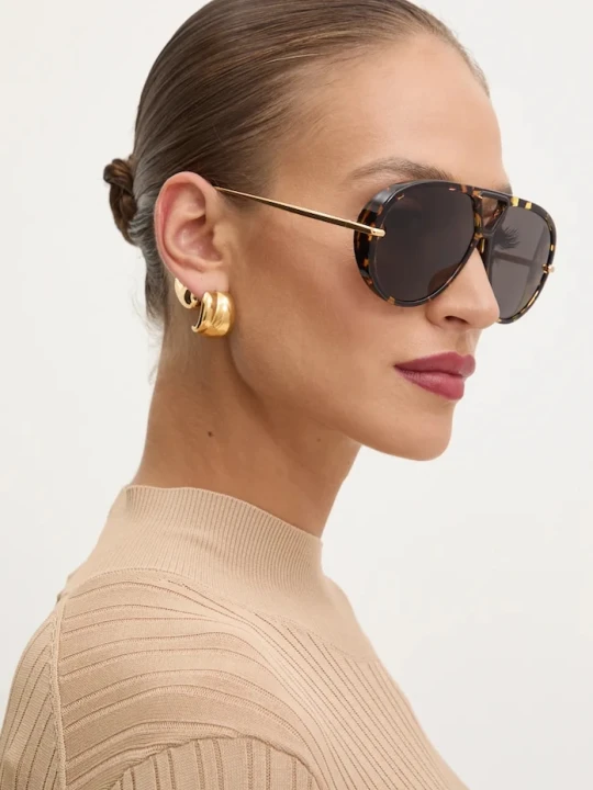 Zdjęcie produktu Bottega Veneta okulary przeciwsłoneczne pilotki damskie brązowy