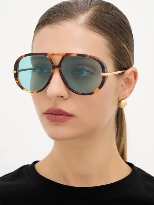 Zdjęcie produktu Bottega Veneta okulary przeciwsłoneczne pilotki damskie brązowy