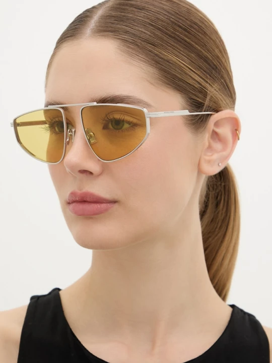 Zdjęcie produktu Bottega Veneta okulary przeciwsłoneczne pilotki damskie srebrny