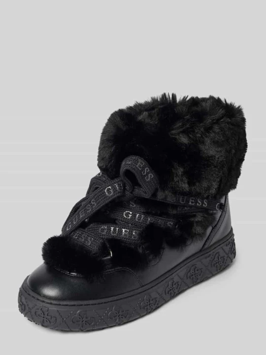 Zdjęcie produktu Sznurowane botki z detalem z logo Model „Uneek” Guess Czarny