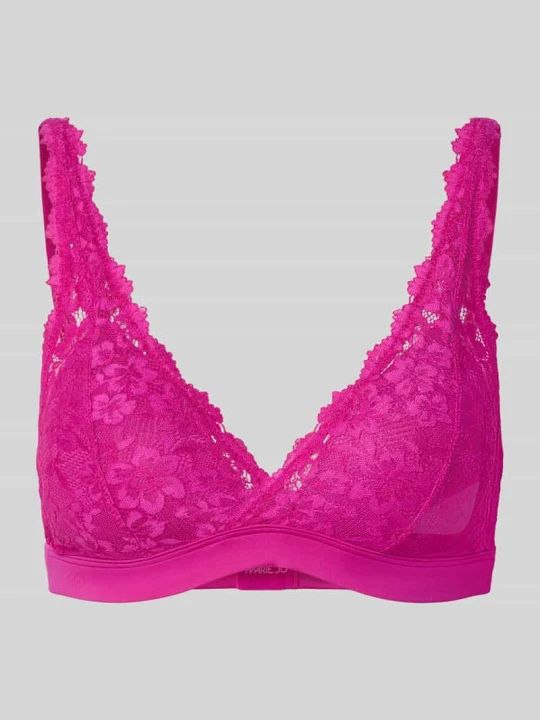 Zdjęcie produktu Bralet z kwiatowym obszyciem koronką MARIE JO Mocnoróżowy