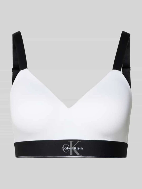 Zdjęcie produktu Braletka w kroju slim fit z przeszyciem logo Calvin Klein Biały