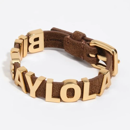 Zdjęcie produktu Bransoletka logo złota pasek dwoina brązowa BIMBA Y LOLA