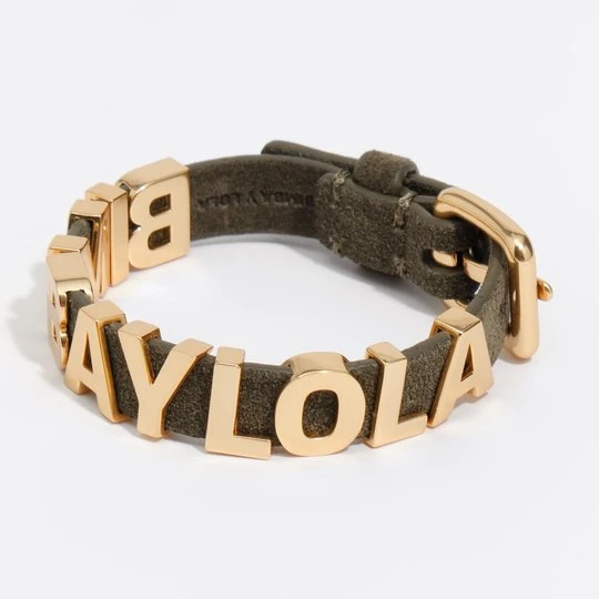 Zdjęcie produktu Bransoletka logo złota pasek dwoina oliwkowa BIMBA Y LOLA zielony
