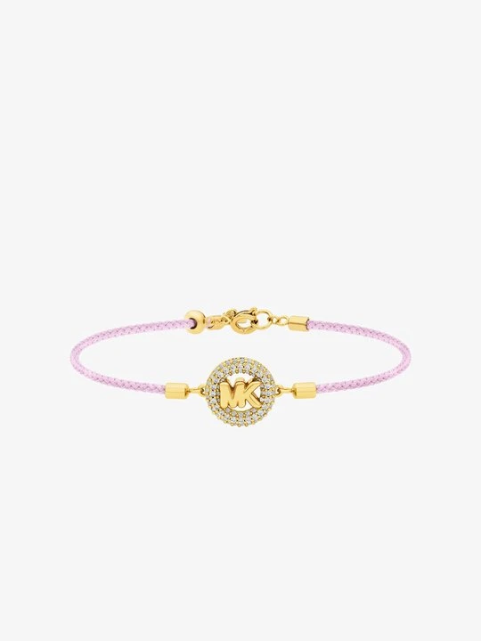Zdjęcie produktu Bransoletka sznurkowa w kolorze złotym z logo i kryształkami pavé Michael Kors
