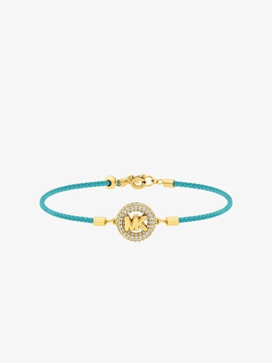Zdjęcie produktu Bransoletka sznurkowa w kolorze złotym z logo i kryształkami pavé Michael Kors