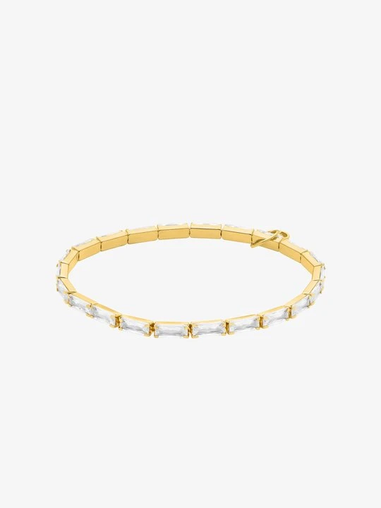 Zdjęcie produktu Bransoletka tenisowa z sześcienną cyrkonią Michael Kors ZŁOTY (Złoty)
