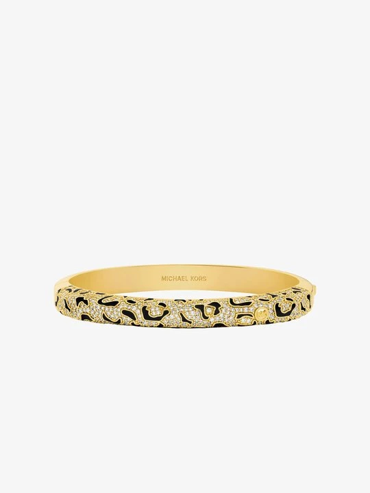 Zdjęcie produktu Bransoletka w lamparci wzór z kryształkami pavé Michael Kors ZŁOTY (Złoty)