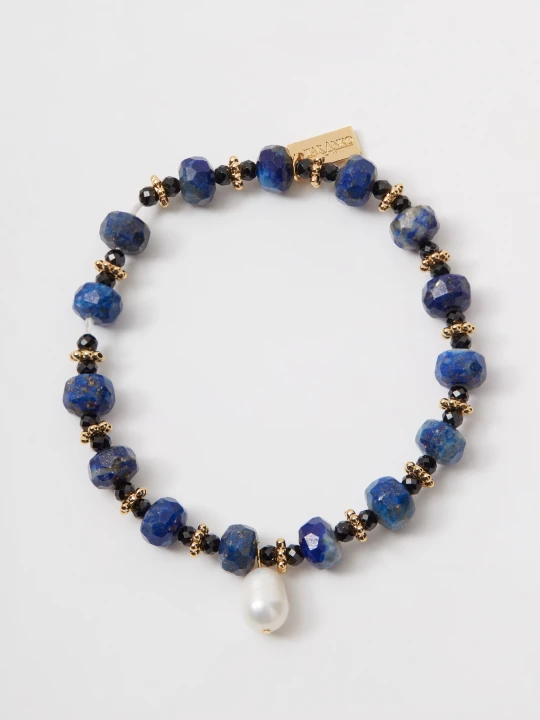 Zdjęcie produktu Bransoletka z koralikami lapis lazuli i perłami Taranko