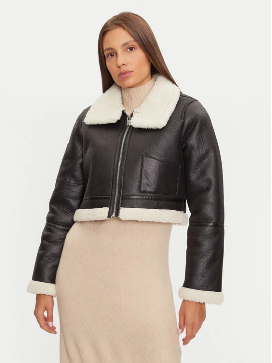Zdjęcie produktu Brave Soul Kurtka z imitacji skóry LJK-MAX683 Czarny Regular Fit