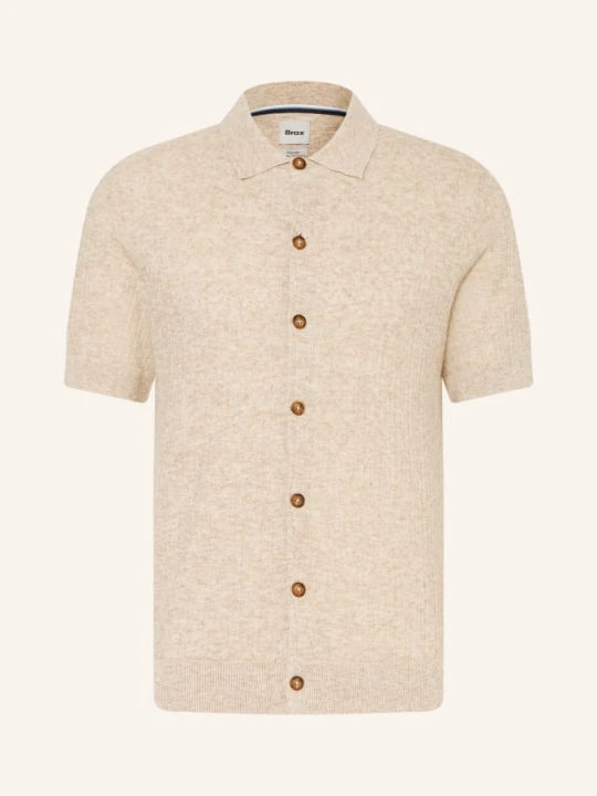 Zdjęcie produktu Brax Koszulka Z Dzianiny Jimmy Slim Fit Z Lnem beige