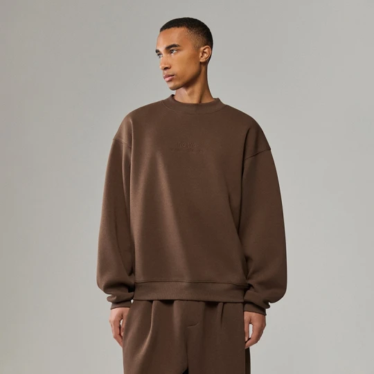 Zdjęcie produktu Brązowa bluza crewneck z haftem House