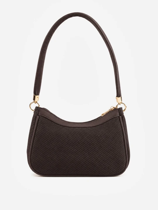 Zdjęcie produktu Brązowa Elegancka Torebka Bagietka na Ramię z Dodatkowym Paskiem Phalese Caely