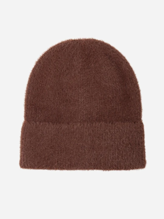 Zdjęcie produktu Brązowa Klasyczna Czapka Beanie z Wywiniętą Krawędzią Lindrina Caely