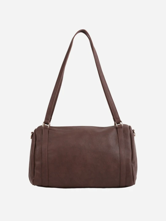 Zdjęcie produktu Brązowa Prostokątna Torebka na Ramię z Dodatkowym Paskiem Crossbody Lunari Caely