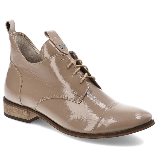 Zdjęcie produktu Brązowe Botki Armodo Stylowe Skórzane Buty Na Obcasie