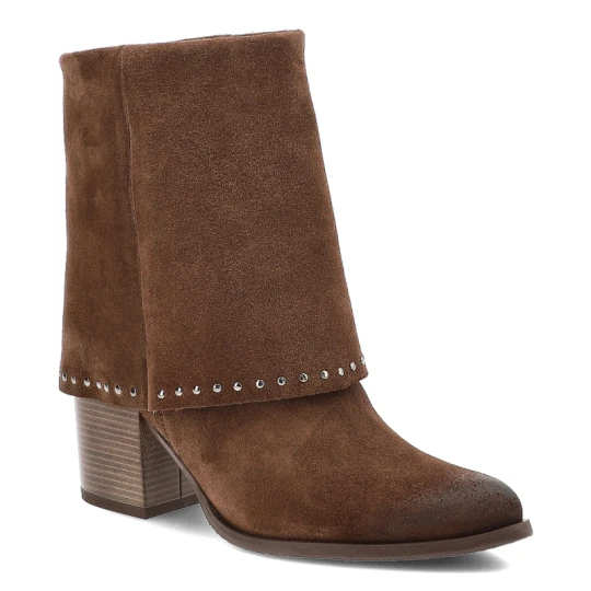 Zdjęcie produktu Brązowe Botki Karino Eleganckie Kowbojki Damskie