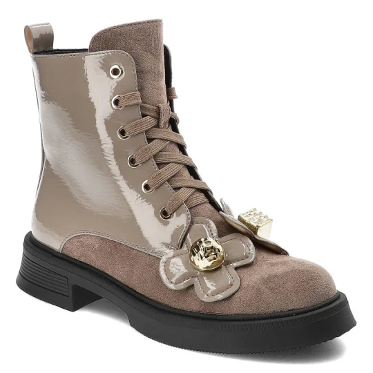 Zdjęcie produktu Brązowe Botki S.Barski Modne Buty Damskie