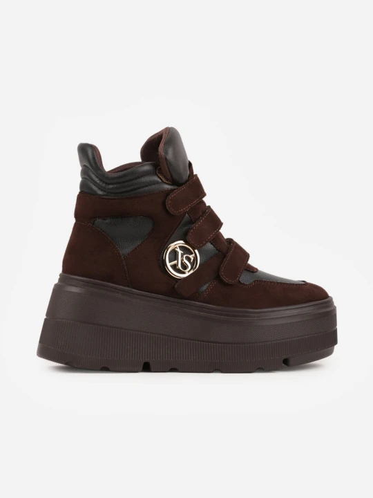 Zdjęcie produktu Brązowe Botki Vices w Stylu Sneakersów na Platformie Afirriva