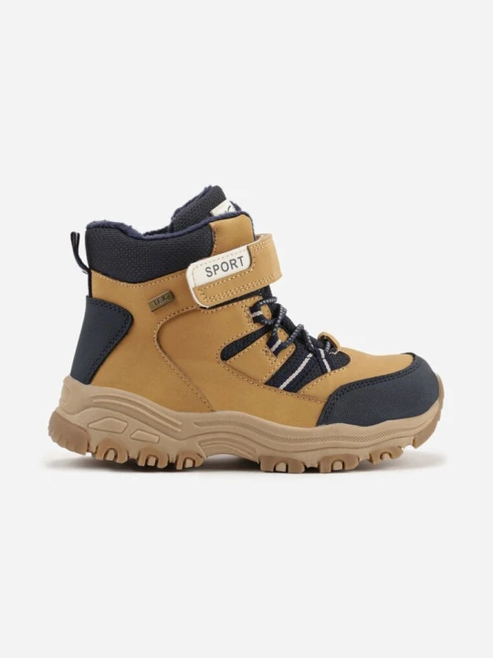 Zdjęcie produktu Brązowe Botki w Trekkingowym Stylu Vices Zapinane na Rzep Nelanella