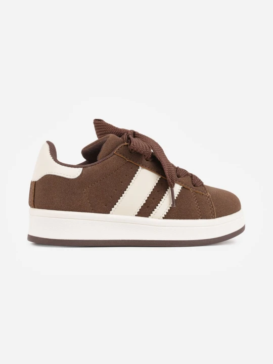 Zdjęcie produktu Brązowe Buty Sportowe Sneakersy z Paskami po Bokach Vikitole Gowin