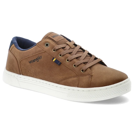 Zdjęcie produktu Brązowe Eleganckie Sneakersy Wrangler Stylowe Obuwie Męskie