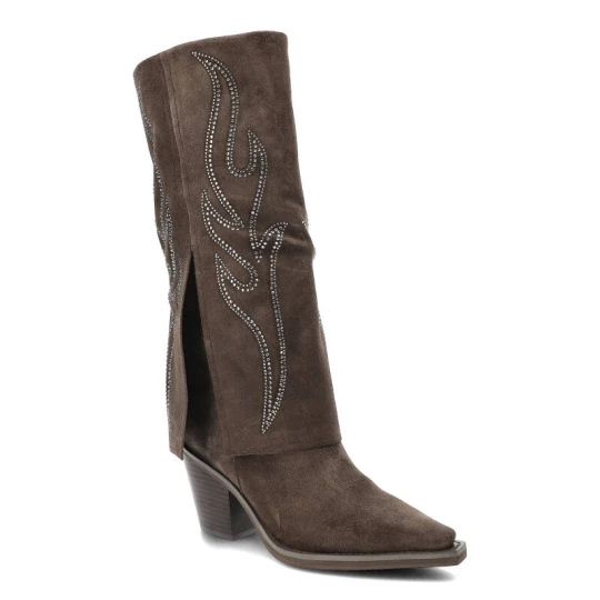 Zdjęcie produktu Brązowe Kozaki Alma En Pena Eleganckie Buty Damskie