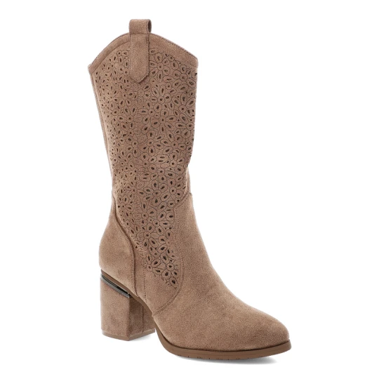 Zdjęcie produktu Brązowe Kozaki S.Barski Stylowe Obuwie Damskie W Stylu Boho
