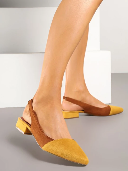 Zdjęcie produktu Brązowe Sandały Typu Slingback z Wkładką ze Skóry Naturalnej Galindena Goodin