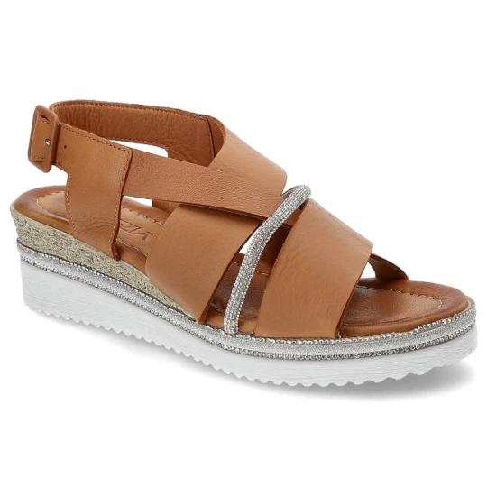 Zdjęcie produktu Brązowe Sandały Venezia Skórzane Eleganckie Buty