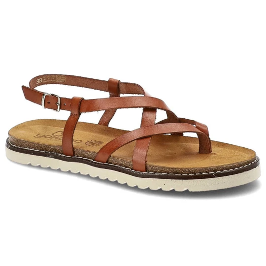 Zdjęcie produktu Brązowe Sandały Yokono Wygodne Skórzane Buty
