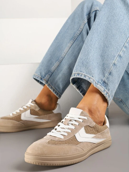 Zdjęcie produktu Brązowe Skórzane Sneakersy w Stylu Klasycznych Tenisówek Falithiela Goodin