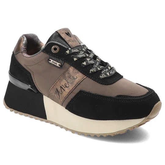 Zdjęcie produktu Brązowe Sneakersy Anekke Modne Obuwie Damskie Na Platformie czarny