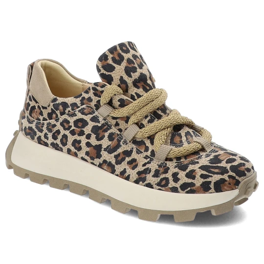 Zdjęcie produktu Brązowe Sneakersy Armodo Eleganckie Obuwie Damskie Panterka