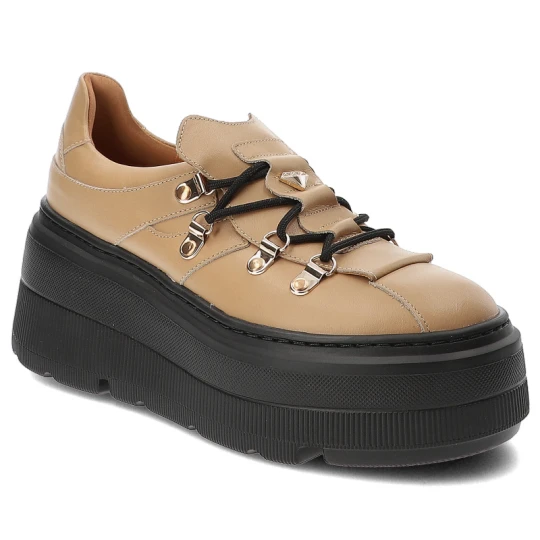 Zdjęcie produktu Brązowe Sneakersy Armodo Modne Obuwie Damskie Na Platformie