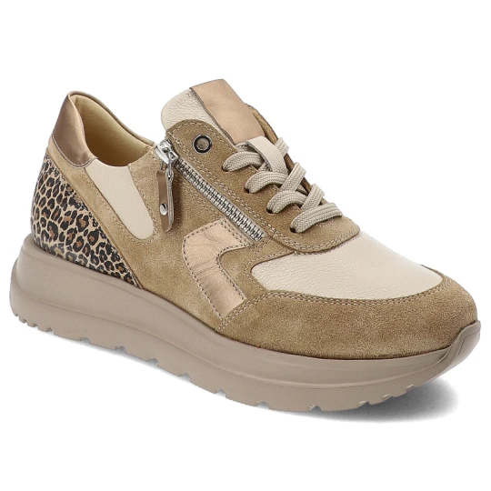 Zdjęcie produktu Brązowe Sneakersy Armodo Modne Obuwie Damskie Panterka