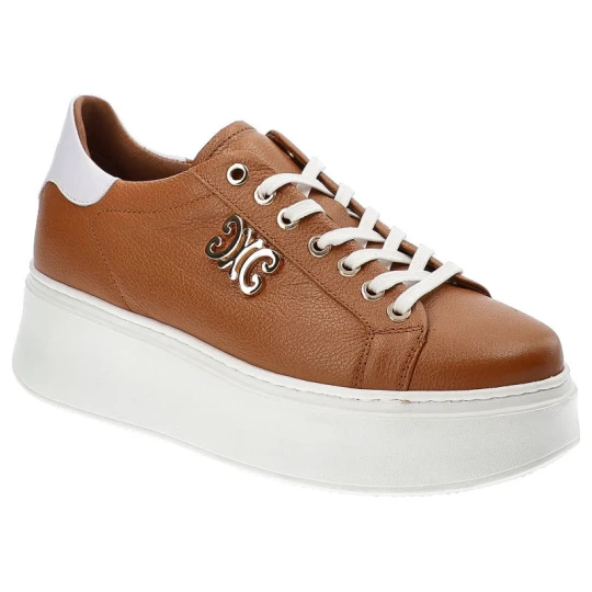 Zdjęcie produktu Brązowe Sneakersy Carinii Modne Buty Damskie