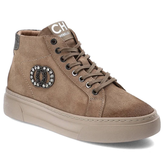 Zdjęcie produktu Brązowe Sneakersy CheBello Stylowe Skórzane Buty Damskie