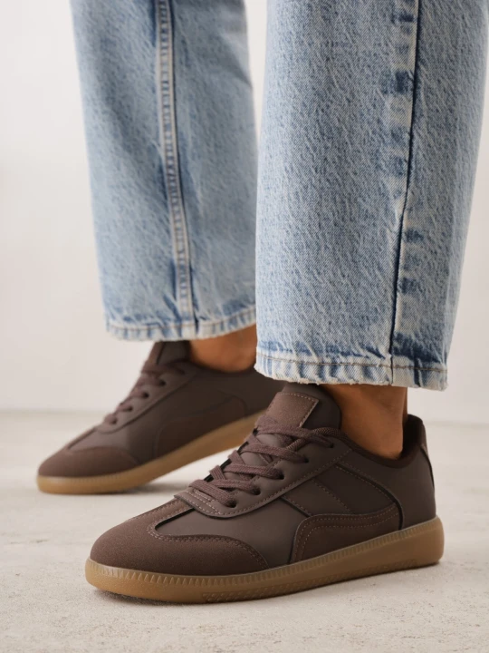 Zdjęcie produktu Brązowe Sneakersy VICES Typu Klasyczne Tenisówki z Łączonych Materiałów Azinina
